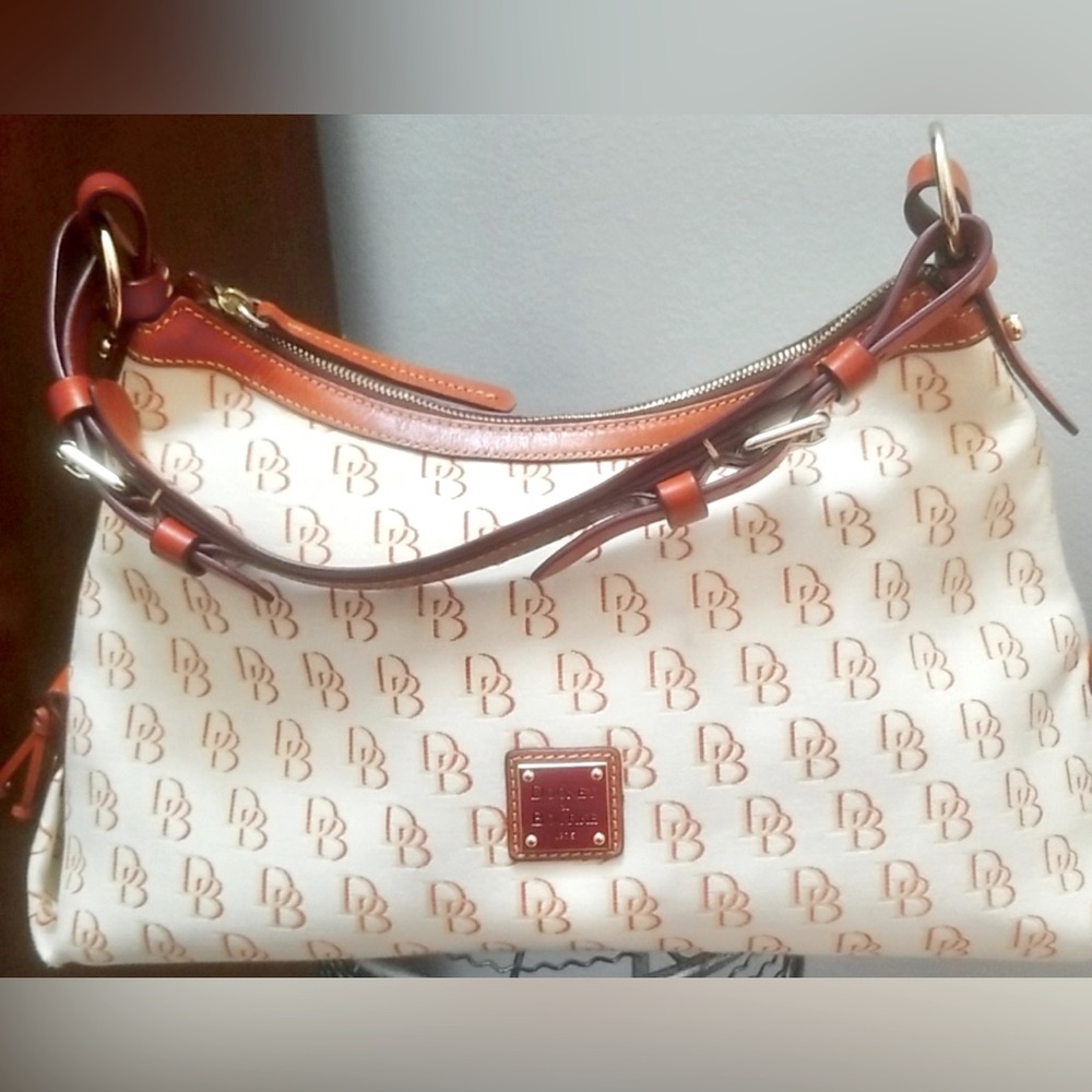 DOONEY & BOURKE East / West Hobo Shoulder Satchel Canvas Purse Monogram 🔥